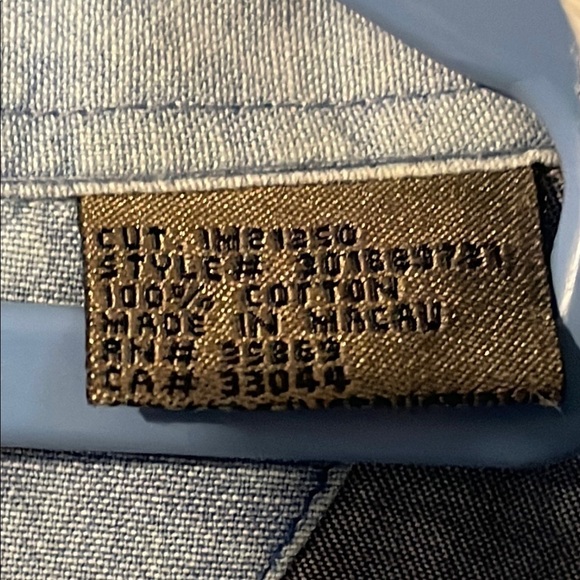 Roper Men's Color-Block Button Down Shirt - Navy, Cream, Khaki - Picture 7 of 10